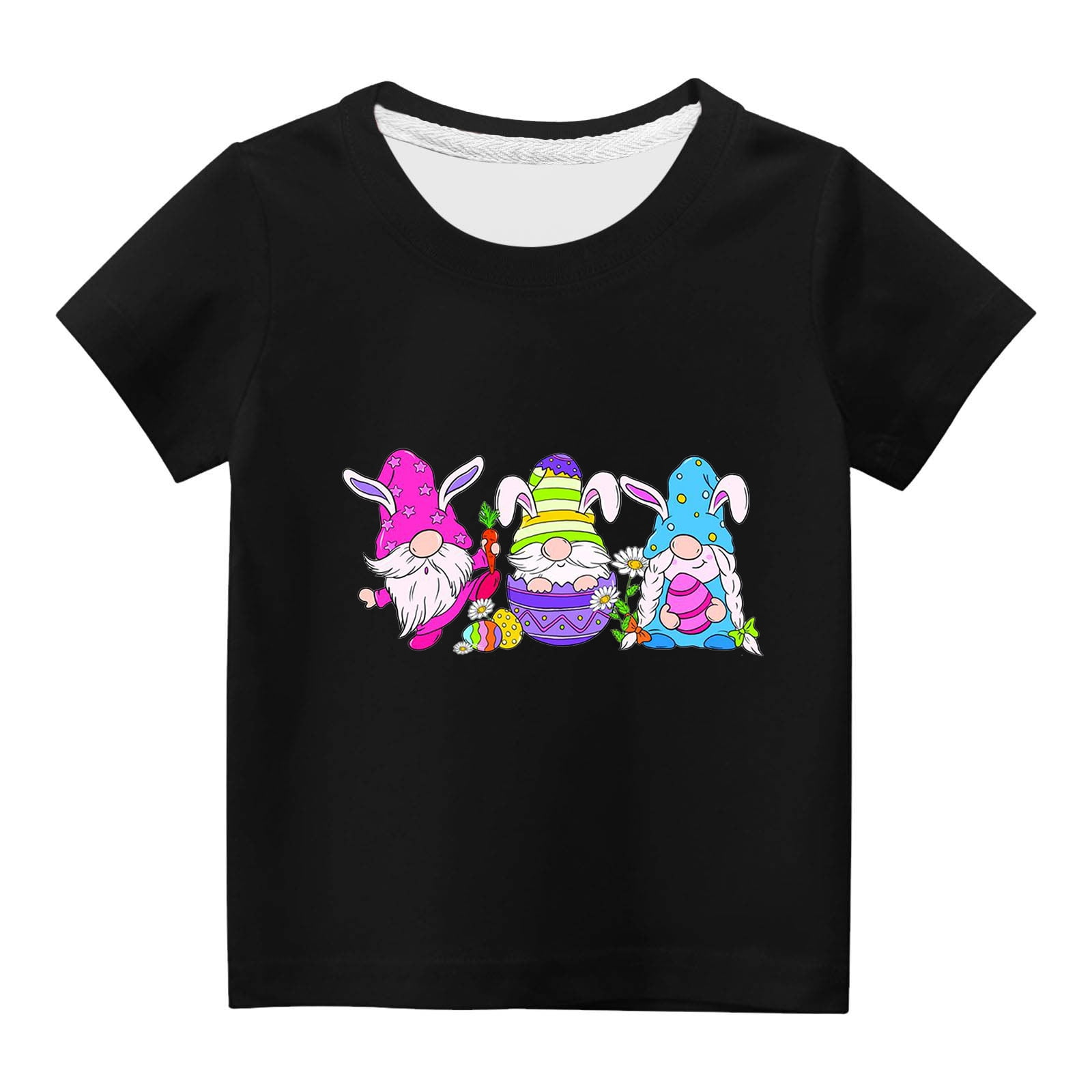 Happy Easter T-Shirt For Women - Gnome Bunny Rabbit Graphic Tee, Holiday Easter Gift Top