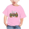thumbnail image 1 of Virmaxy Happy Easter T Shirt for Toddler Baby Boys Girls Leopard Eggs Hunt Bunny Rabbit Graphic T-Shirt Kids Boys Girls Fashion Cute Short Sleeve Crew Summer Tee Pink-A 7Y, 1 of 3