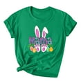 thumbnail image 1 of Virmaxy Happy Easter Womens Cross Graphic Basic Tee Easter Fashion Printed Short Sleeved T-Shirt With Novel Pattern Short Sleeved Round Neck Top Green-B 2XL, 1 of 3
