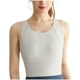 thumbnail image 1 of Virmaxy High Impact Sports Bras for Women Anti-Shock Gathering Sports Underwear Bra Yoga Wear Tank Top Seamless High Impact Yoga Exercise Athletic Bras White XL, 1 of 7