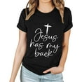 thumbnail image 1 of Virmaxy I Can't But I Know A Guy Women's Easter T-shirt Easter Lettering Printed Round Neck Short Sleeved Top Short Sleeved Round Neck Top/shirt Black-C XS, 1 of 5