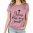 thumbnail image 1 of Virmaxy I Can't But I Know A Guy Women's Easter T-shirt Easter Lettering Printed Round Neck Short Sleeved Top Short Sleeved Round Neck Top/shirt Pink-C L, 1 of 5
