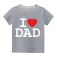 thumbnail image 1 of Virmaxy I Love Dad Unisex Kids Valentine's Day Basic Tee Toddler Baby Boys Girls Lightweight Crew Neck Pullover Shirt Spring Summer Short Sleeve Cotton Casual Baggy Tees Gray 5T, 1 of 3