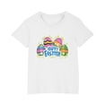 thumbnail image 1 of Virmaxy Kids Easter Egg Hunt Outfit - Cute Rabbit Graphic Cotton T-Shirt with "Happy Easter" Text for Toddler Boys & Girls Playdate, Sunday Brunch White-1 3 Years, 1 of 8