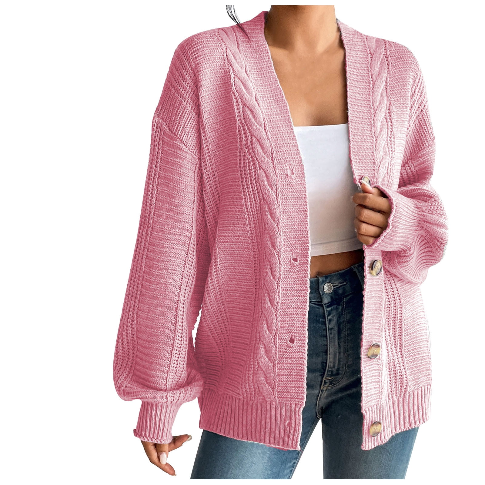 Amazon.com: Women Spring Knitwear Coat Casual Round Neck