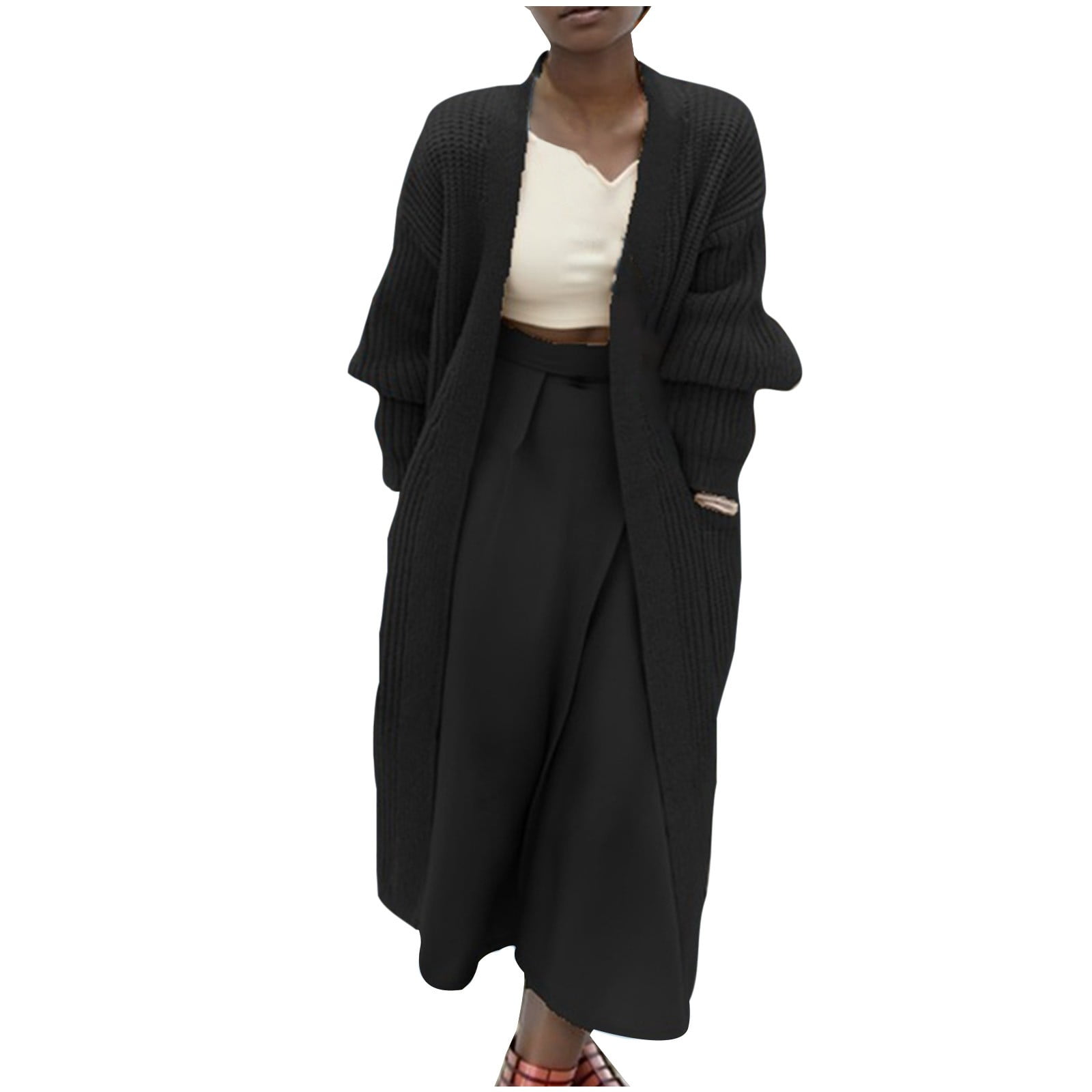 Mid-Long Knit Cardigan