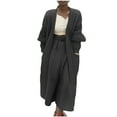 thumbnail image 1 of Virmaxy Knit Cardigan Women's Fashion Solid Color Midi Style Knit Cardigan Big Pocket Coat Long Cardigan Sweaters For Women Gray 2XL, 1 of 6