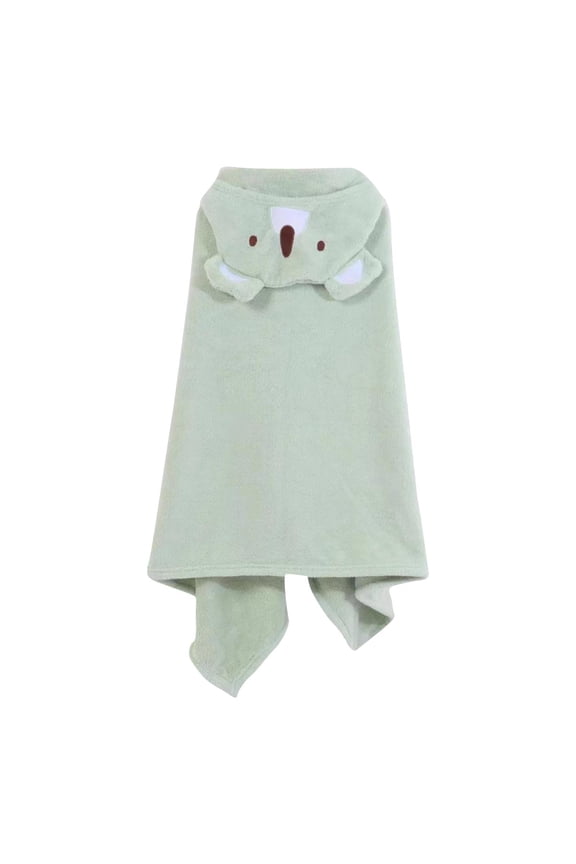 Koala Solid Color Hooded Bath Towel Poncho Super Soft Absorbent Wearable Cape Robe for After Bath Fun Play,for 3.3'-4.6' Blue