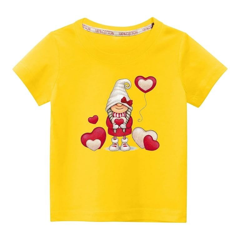Virmaxy Little Kids Valentine's Day Fashion Basic Tee Toddler Baby
