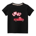 thumbnail image 1 of Virmaxy Little Kids Valentine's Day Fashion Basic Tee Toddler Baby Crew Letter Love Graphic T-shirt Unisex Kids Spring Summer Fashion Short Sleeve Cotton Casual Baggy Tees Black-B 9Y, 1 of 6