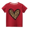 thumbnail image 1 of Virmaxy Little Kids Valentine's Day Fashion Basic Tee Toddler Baby Crew Love Heart Graphic T-shirt Unisex Kids Spring Summer Short Sleeve Cotton Casual Baggy Tees Red-B 3T, 1 of 3