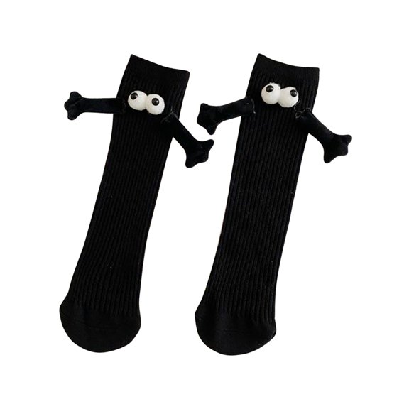 Virmaxy Magnetic Couple Handshake Socks Halloween Christmas Unisex Socks Solid Color Teenage Boys and Girls Couple Mid-Calf Socks
