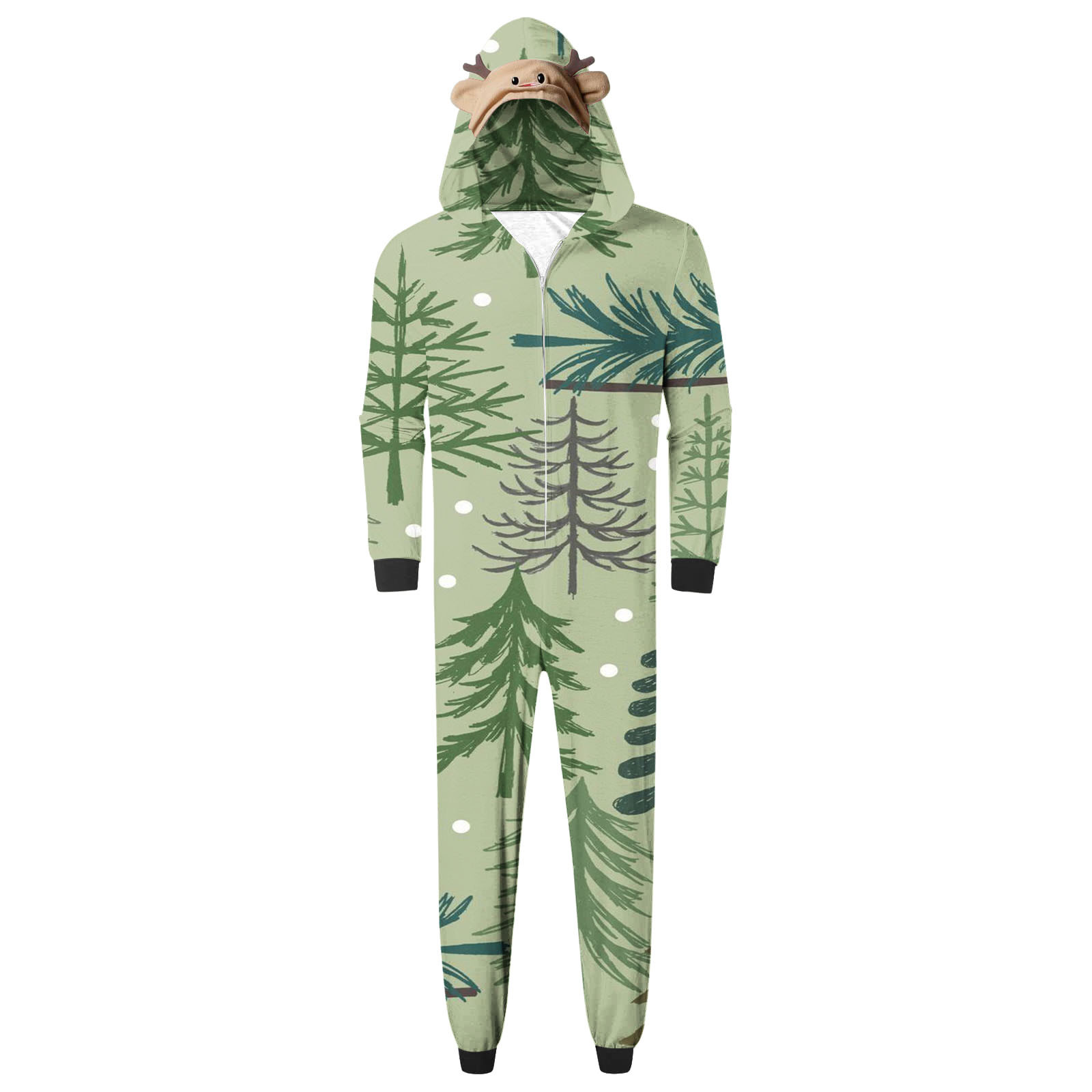 Virmaxy Matching Christmas Jumpsuit Pajamas for Family Men Elk Antler