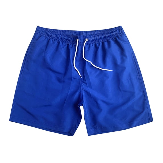 Virmaxy Men's Athletic Gym Shorts with Pockets Solid Quick Dry Activewear Workout Running Shorts for Outdoor Gym Weekend Adventures Blue-2 XL