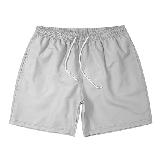 Virmaxy Men's Athletic Gym Shorts with Pockets Solid Quick Dry Activewear Workout Running Shorts for Outdoor Gym Weekend Adventures Gray-2 M