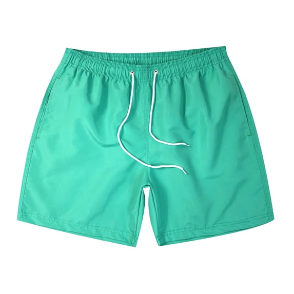 Virmaxy Men's Athletic Gym Shorts with Pockets Solid Quick Dry Activewear Workout Running Shorts for Outdoor Gym Weekend Adventures Mint Green-2 L