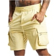 thumbnail image 1 of Virmaxy Men's Athletic Gym Shorts with Pockets Solid Quick Dry Activewear Workout Running Shorts for Outdoor Gym Weekend Adventures Yellow-1 XL, 1 of 5