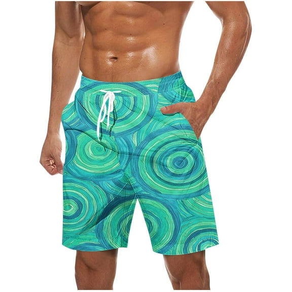 Virmaxy Men's Hawaiian Board Shorts Swim Trunks Shorts with Elastic Waist Drawstring Quick Dry Summer Shorts for Resort Lounging Mint Green-5 XL