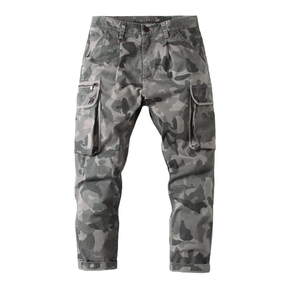 Virmaxy Men's Hiking Tactical Pants Taper Cargo Pants Long Casual Sport Pants Trousers Running Joggers Sweatpants Jogger Sweatpants Drawstring Outdoor Trousers with Pockets Gray-B L