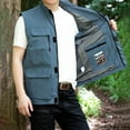 thumbnail image 1 of Virmaxy Men's Outdoor Travel Jacket Casual Fishing Photography Multifunctional Vest Quick Dry Lightweight Zipper Vest, 1 of 3