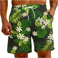thumbnail image 1 of Virmaxy Men's Palm Tree Printed Beach Shorts Drawstring Fives with Pockets Special Print Beach Casual Trouser Shorts Pants Green-B L, 1 of 5