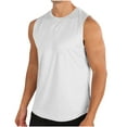 thumbnail image 1 of Virmaxy Men's Solid Color Casual Vest Sleeveless T-Shirt Quick-Dry Bodybuilding Shirts Fitness Athletic Muscle Tee White L, 1 of 6