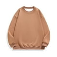 thumbnail image 1 of Virmaxy Men's Solid Color Crew Neck Sweatshirt Drawstring Pullover Sweatshirt Long Sleeve Tops Long Sleeve Crew Neck Tops/Shirts Coffee M, 1 of 4