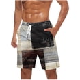 thumbnail image 1 of Virmaxy Men's Swim Trunks Shorts Retro Print Hawaiian Board Shorts with Elastic Waist Drawstring Quick Dry Summer Shorts for Surfing Pool Parties Black XXXL, 1 of 5