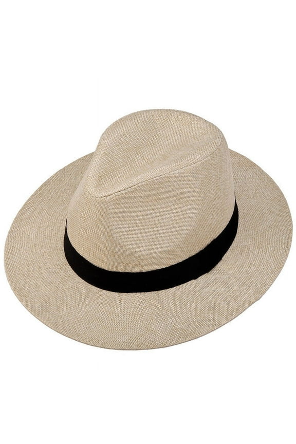 Men's Top Hat, Linen Material, Flat Edge, Middle-Aged and Elderly Men's Sunshade Hat, Leisure Hat, Travel Hat, Men's Hat, Sunshade Cowboy Hat