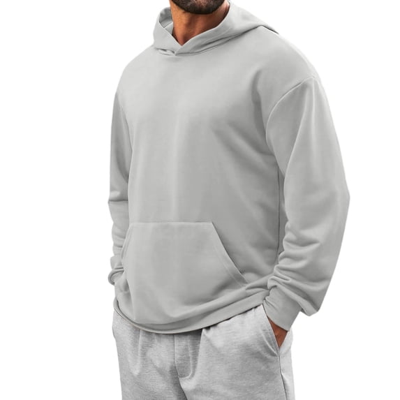Virmaxy Mens Relax Pullover Hoodies Long Sleeve Casual Lightweight Hooded Sweatshirt with Kanga Pockets Versatile Year Round Wear