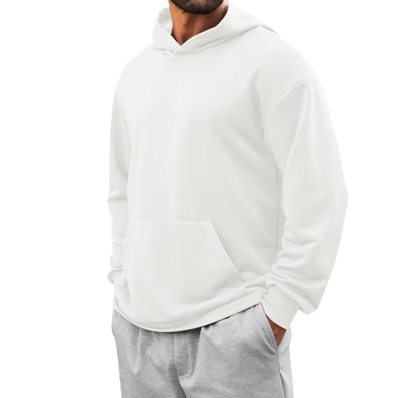Virmaxy Mens Relax Pullover Hoodies Long Sleeve Casual Lightweight Hooded Sweatshirt with Kanga Pockets Versatile Year Round Wear