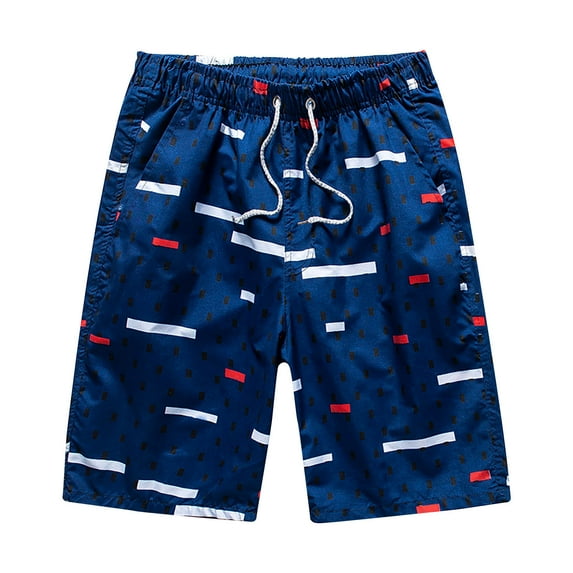 Virmaxy Mens Sports Gym Basketball Shorts Beach Shorts Drawstring Pocket Quick Dry Printed Shorts Holiday Style Printing Special Print Beach Quick Drying Casual Shorts. Navy-A 2XL