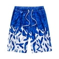 thumbnail image 1 of Virmaxy Mens Sports Gym Basketball Shorts Beach Shorts Drawstring Pocket Quick Dry Printed Shorts Holiday Style Printing Special Print Beach Quick Drying Casual Shorts. Blue-B L, 1 of 2