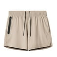 thumbnail image 1 of Virmaxy Mens Sports Gym Basketball Shorts Elastic Waist Solid Color Woven Sports Shorts Summer Fallow Fashion Elastic Waist Solid Color Shorts Athletic Shorts Beige 2XL, 1 of 3