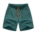 thumbnail image 1 of Virmaxy Mens Sports Gym Basketball Shorts Elasticized Tie Waist Solid Color Lined Shorts Quick Dry Breathable Fitness Shorts Green L, 1 of 2