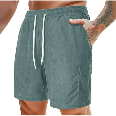 Virmaxy Mens Sports Gym Basketball Shorts Lace-Up Elastic Work Pocket Sports Fitness Home Shorts Lace-up Elastic Waist Pocket Exercise Fitness Home Half Shorts Pants Green L