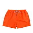thumbnail image 1 of Virmaxy Mens Sports Gym Basketball Shorts Surf Solid Color Elastic Drawstring Beach Shorts Casual Surfing Solid Color Drawstring Elastic Quick-dry Beach Shorts Orange S, 1 of 2