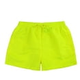 thumbnail image 1 of Virmaxy Mens Sports Gym Basketball Shorts Surf Solid Color Elastic Drawstring Beach Shorts Casual Surfing Solid Color Drawstring Elastic Quick-dry Beach Shorts Yellow 2XL, 1 of 2