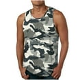 thumbnail image 1 of Virmaxy Mens Trendy Camouflage Tank Top Summer Loose Fit Standard Straps Blouse Performance Workout Muscle Cut Tee Tops Going Out Vest Multicolor-24 XXXL, 1 of 4