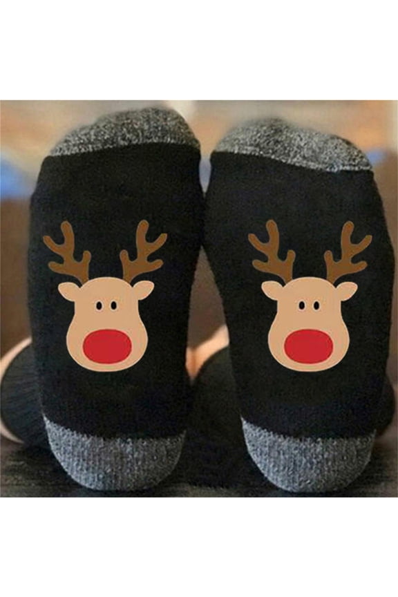Mens Womens Christmas Socks Cute Deer Pattern Socks Casual Medium Tube Socks Fashionable Stockings Sports Stocking
