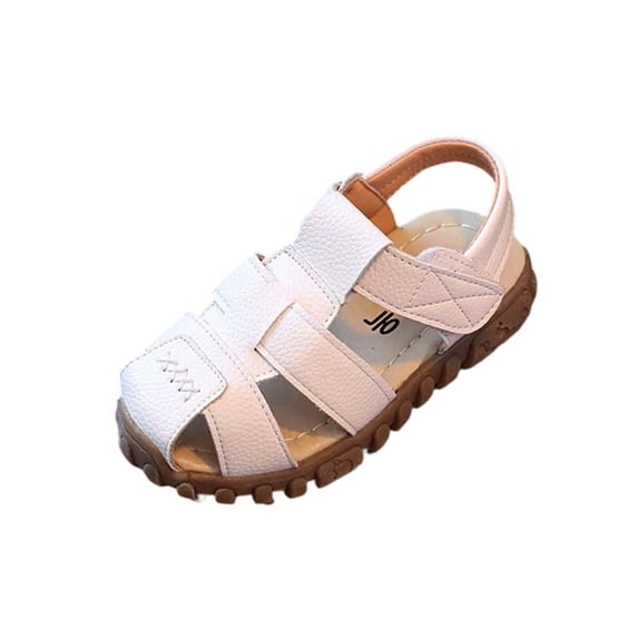 Virmaxy PU Closed Toe Fisherman Sandals with Ankle Strap Hook Loop Soft Sole Outdoor Walking Shoes for Summer Daily Wear and Vacation, for 3-6Y