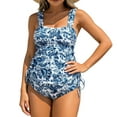 thumbnail image 1 of Virmaxy Paisley Print Maternity One Piece Swimsuit with Drawstring Adjustable Retro Style Bathing Suit for Pregnancy Beach Getaway and Poolside Relaxation,S-XL, 1 of 6