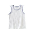 thumbnail image 1 of Virmaxy Plaid Print Lace Trim Crew Neck Vest Summer Base Layer Girls Tank Top Soft Cotton Round Neck Camisole for Casual Wear, for 3-11 Years Light Blue, 1 of 3