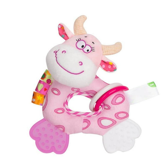 Virmaxy Plush Aanimals Infant Chewable Rattle and Soothing Toy Soft Animal Shaker for Sensory Development 0-3 Years Baby Companion