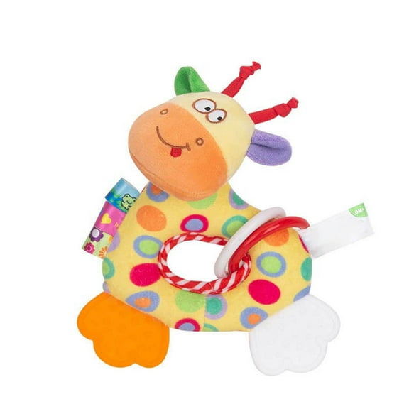 Virmaxy Plush Aanimals Infant Chewable Rattle and Soothing Toy Soft Animal Shaker for Sensory Development 0-3 Years Baby Companion