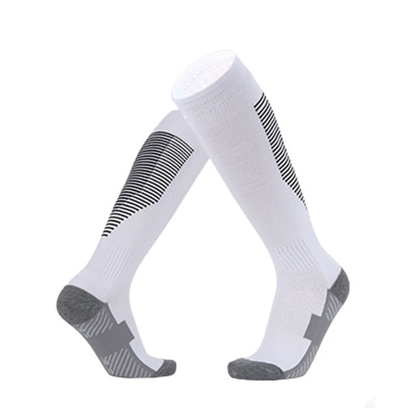 Virmaxy Soccer Knee High Socks Stretchy Breathable Reinforced Toe Heel Over The Knee Socks for Training Matches Athletic Use, for 6-13 Years