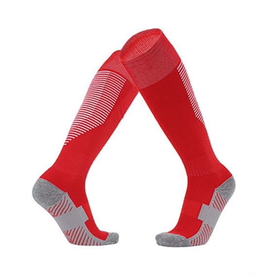 Virmaxy Soccer Knee High Socks Stretchy Breathable Reinforced Toe Heel Over The Knee Socks for Training Matches Athletic Use, for 6-13 Years