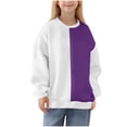 thumbnail image 1 of Virmaxy Soft Fleece Kids Colorblock Sweatshirt Neutral Palette Versatile Daily Wear Classic Round Neck Long Sleeve Design, 2-14 Years, 1 of 7