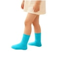 thumbnail image 1 of Virmaxy Solid Color Mid Calf Socks Soft Breathable Loose Non Constricting Cuff Ribbed Knit Design for All Season and Casual Wear, for 3-8 Years, 1 of 9