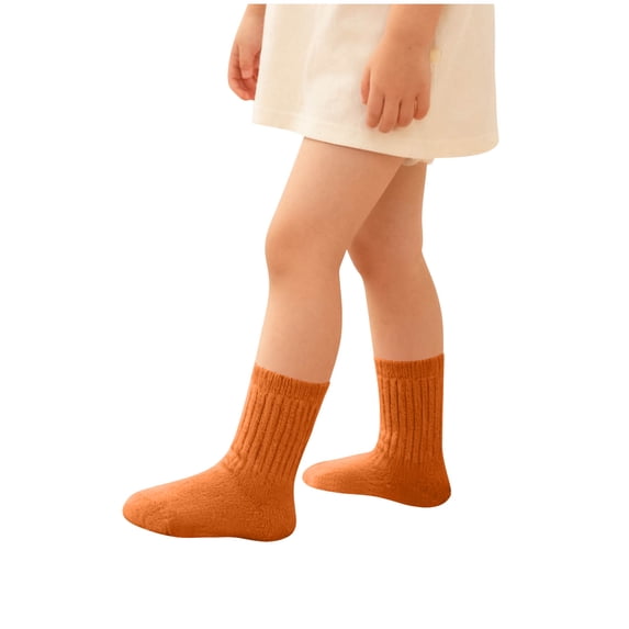 Virmaxy Solid Color Mid Calf Socks Soft Breathable Loose Non Constricting Cuff Ribbed Knit Design for All Season and Casual Wear, for 3-8 Years